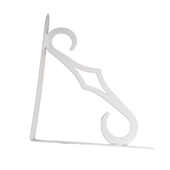 NEW Set of 2 White Decorative Scroll Swirl Colonial Metal Shelf Brackets… - Picture 2 of 4